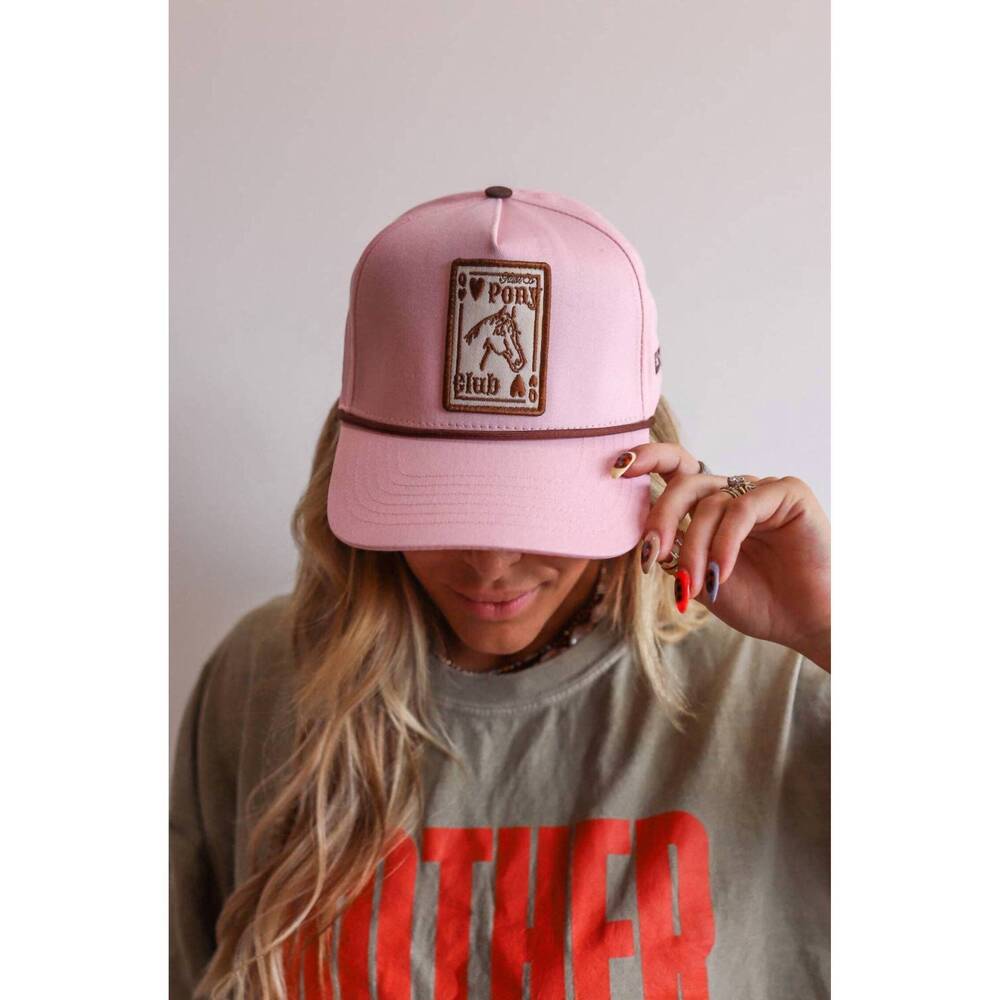 NEW KAXI women's pony club trucker hat in pink